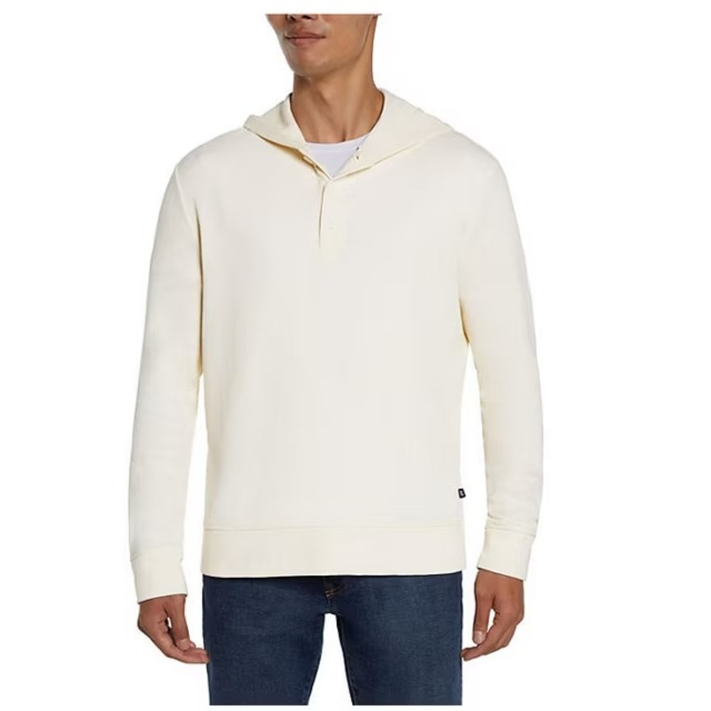 Gap Men's Henley Hoodie Size Medium Cream